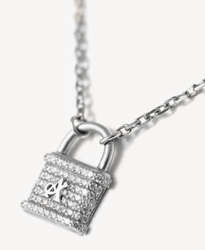 Gold Diamond Padlock Necklace