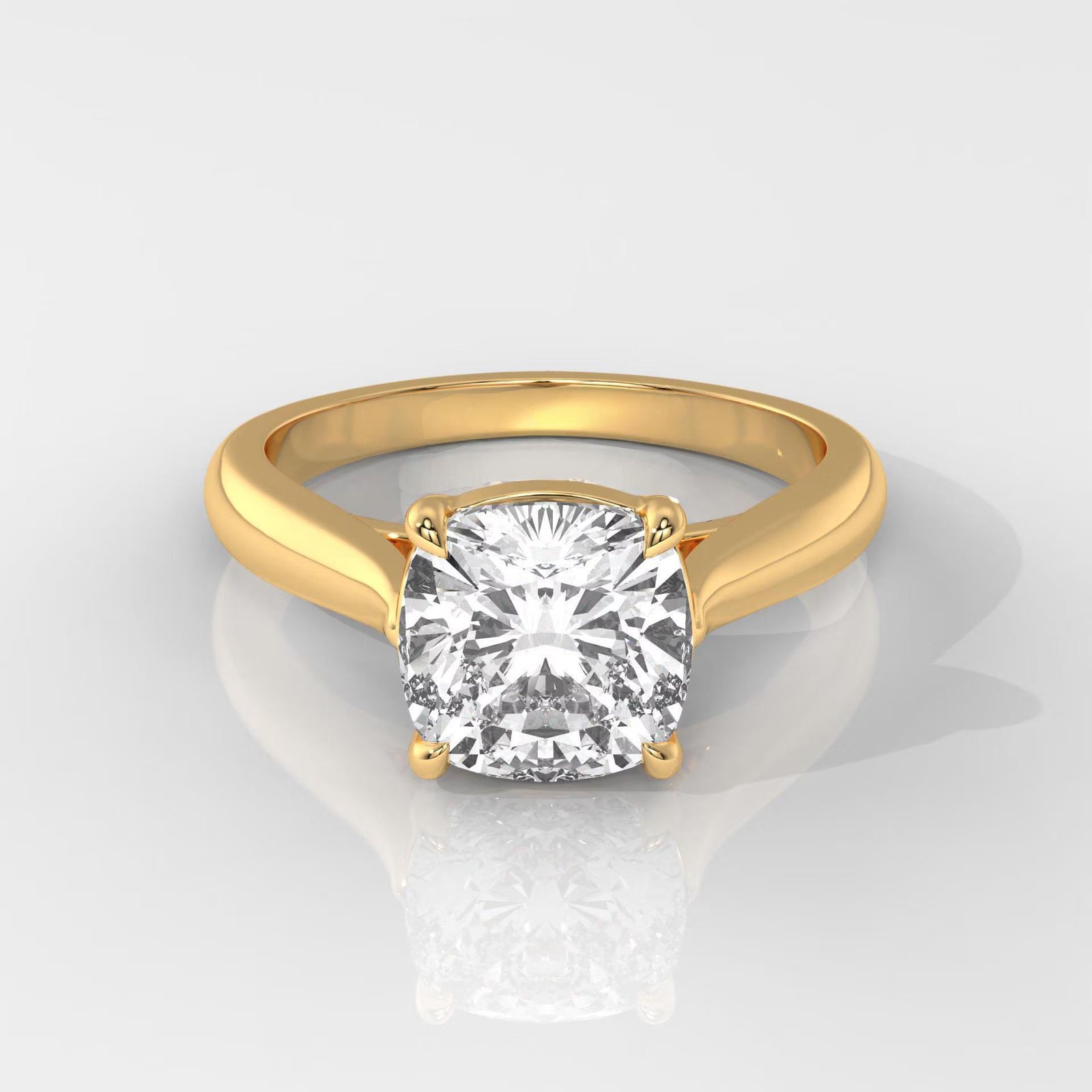 Square Cushion Cut Solitaire Engagement Ring