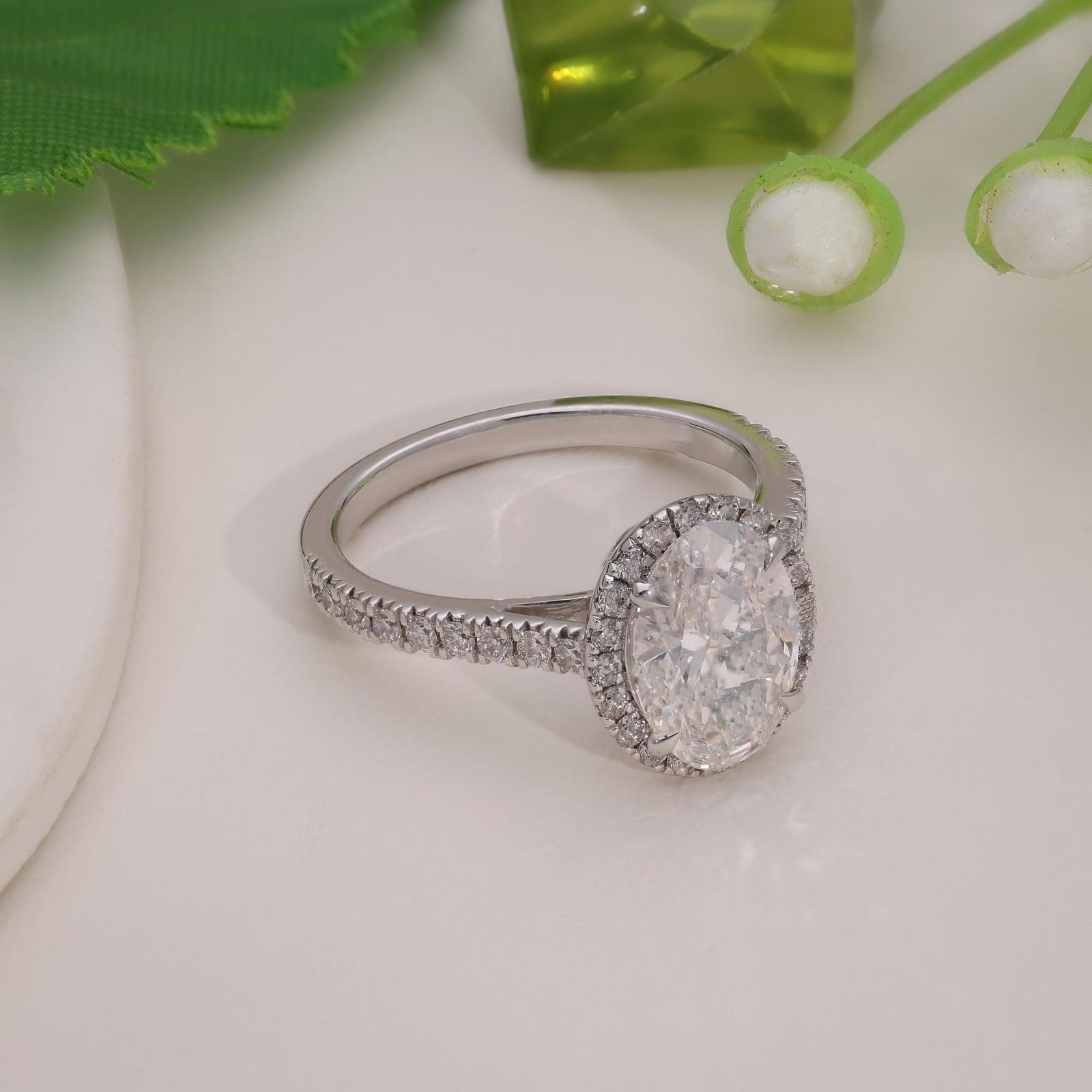 Oval Halo Engagement Ring