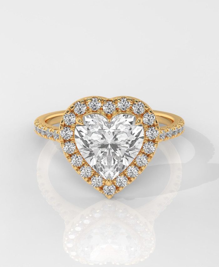 Heart Cut Engagement Ring with Halo Setting
