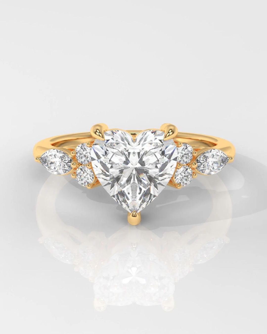 Heart Lab Diamond Engagement Ring