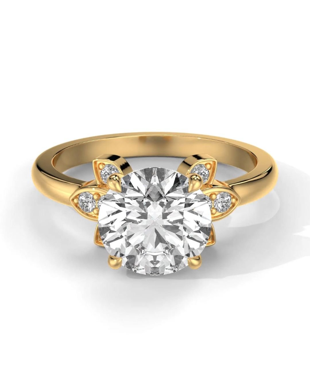 Round Cut Cluster Diamond Engagement Ring