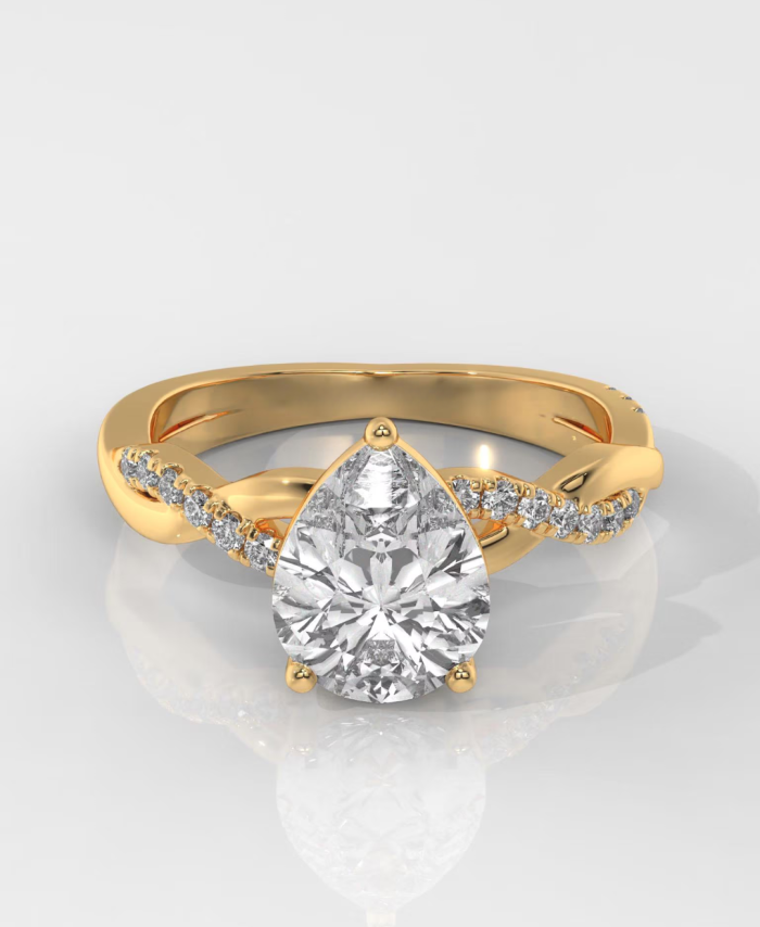 Pear Cut Lab Grown Diamond Infinity Engagement Ring