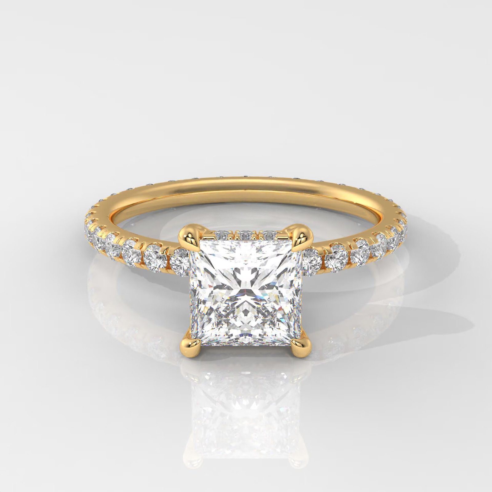 Princess Cut Halo Engagement Ring