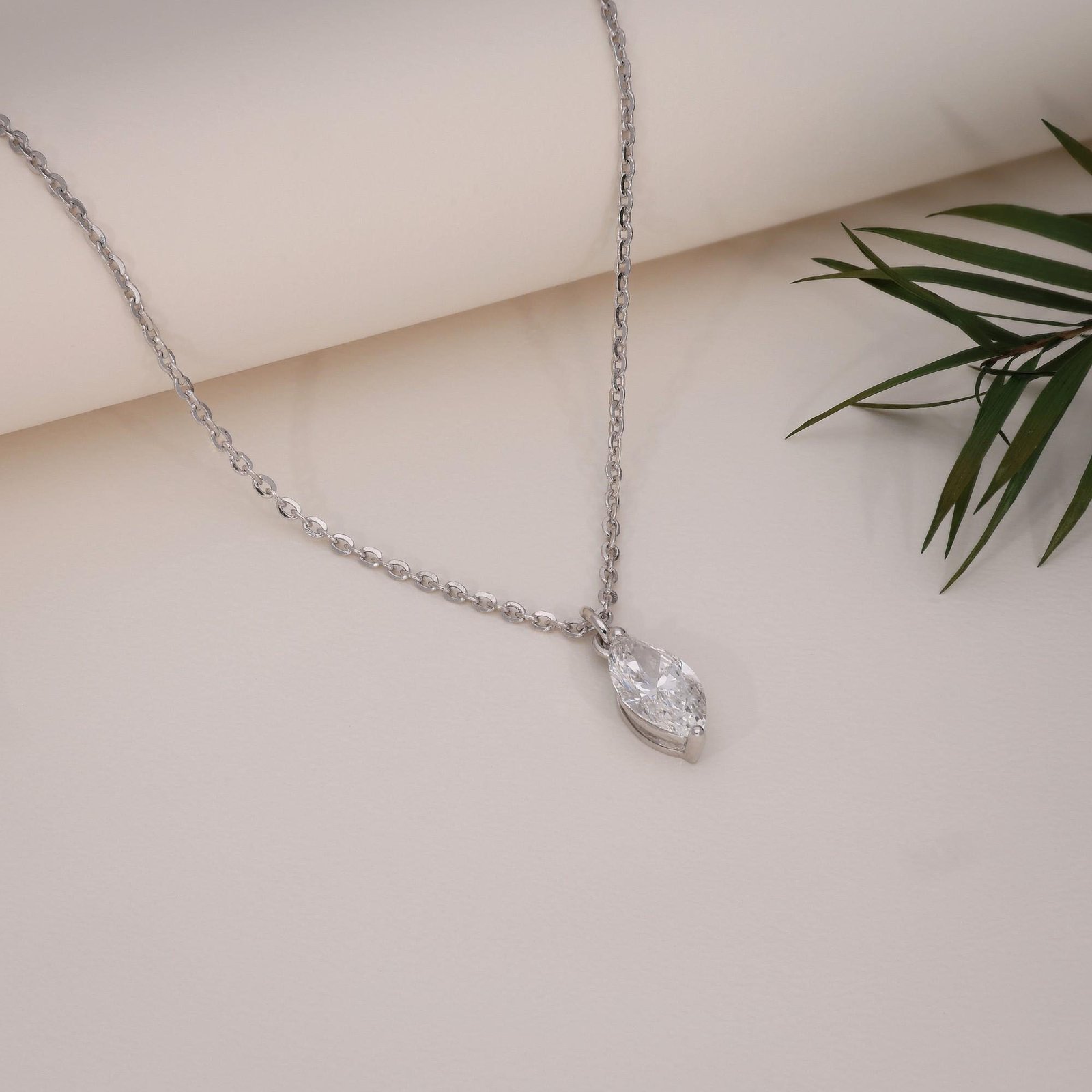Marquise Solitaire Pendant Necklace