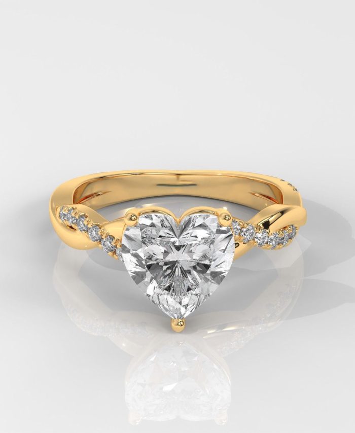 Heart Cut Engagement Ring with Infinity Band