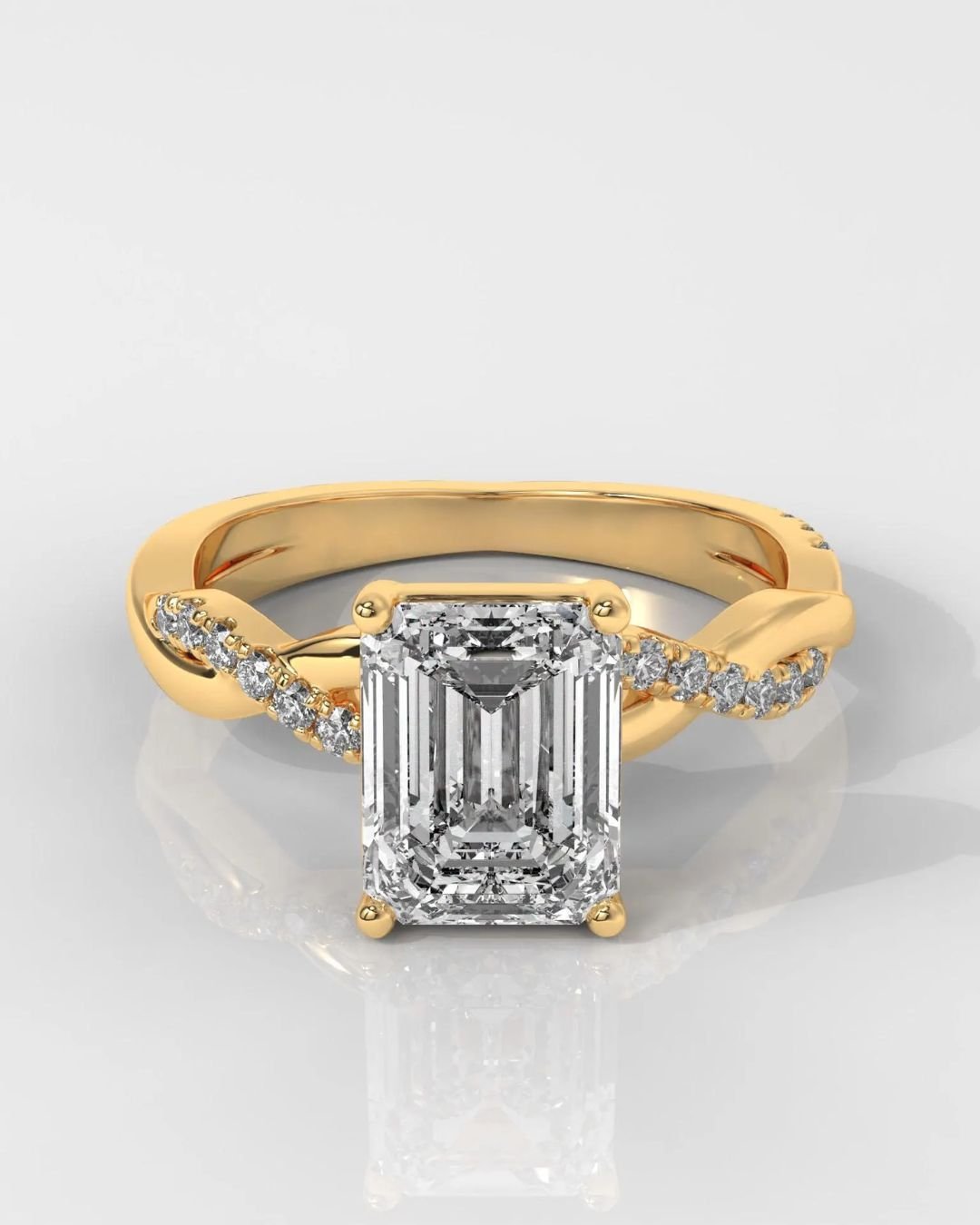 Emerald Cut Infinity Engagement Ring
