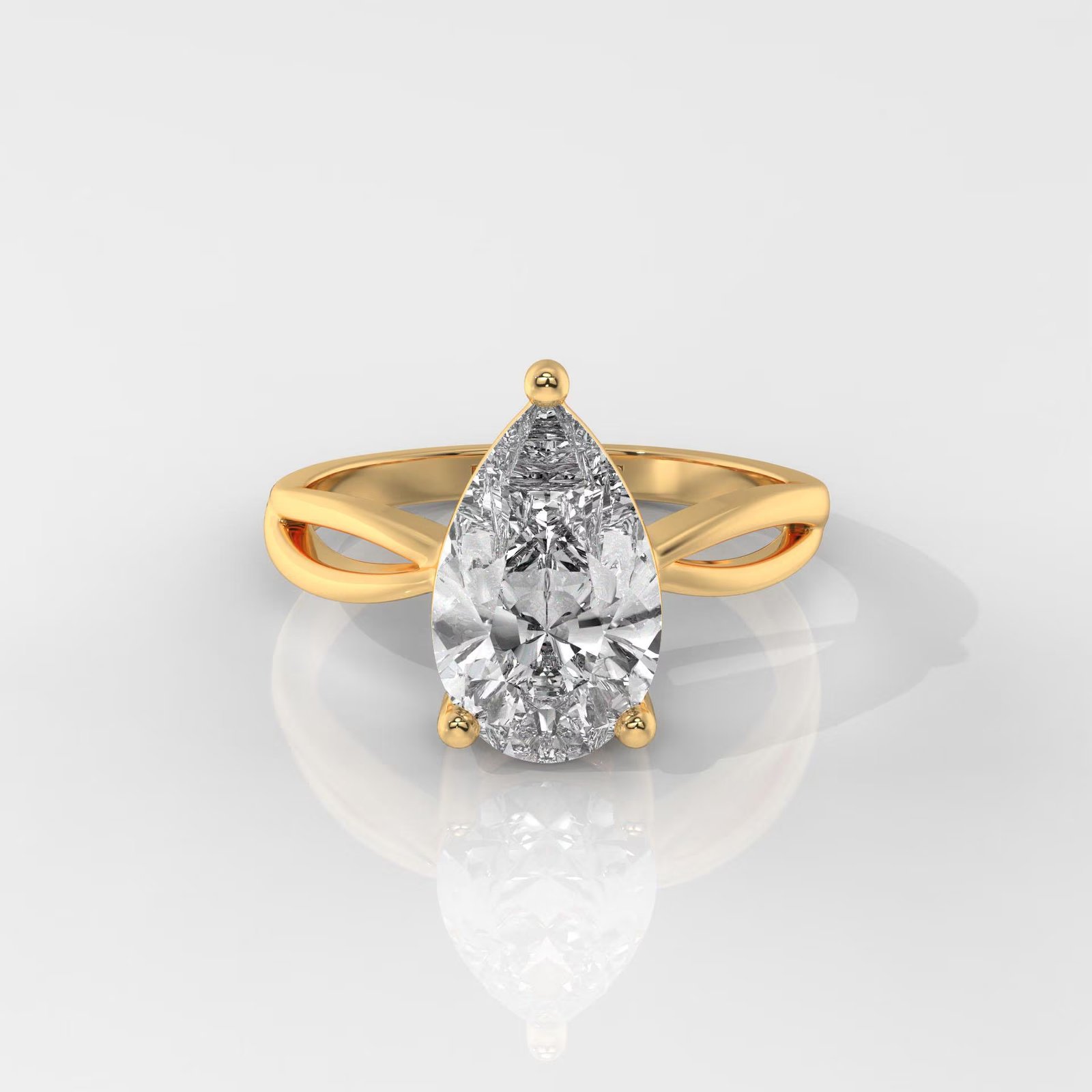 Pear Cut Infinty Band Enagement Ring