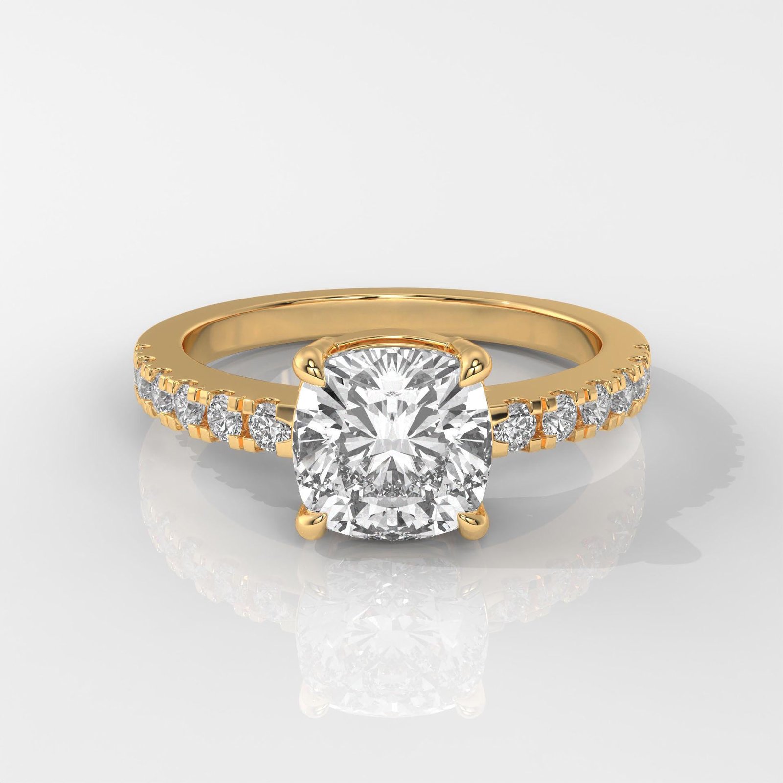 Square Cushion Cut Engagement Ring