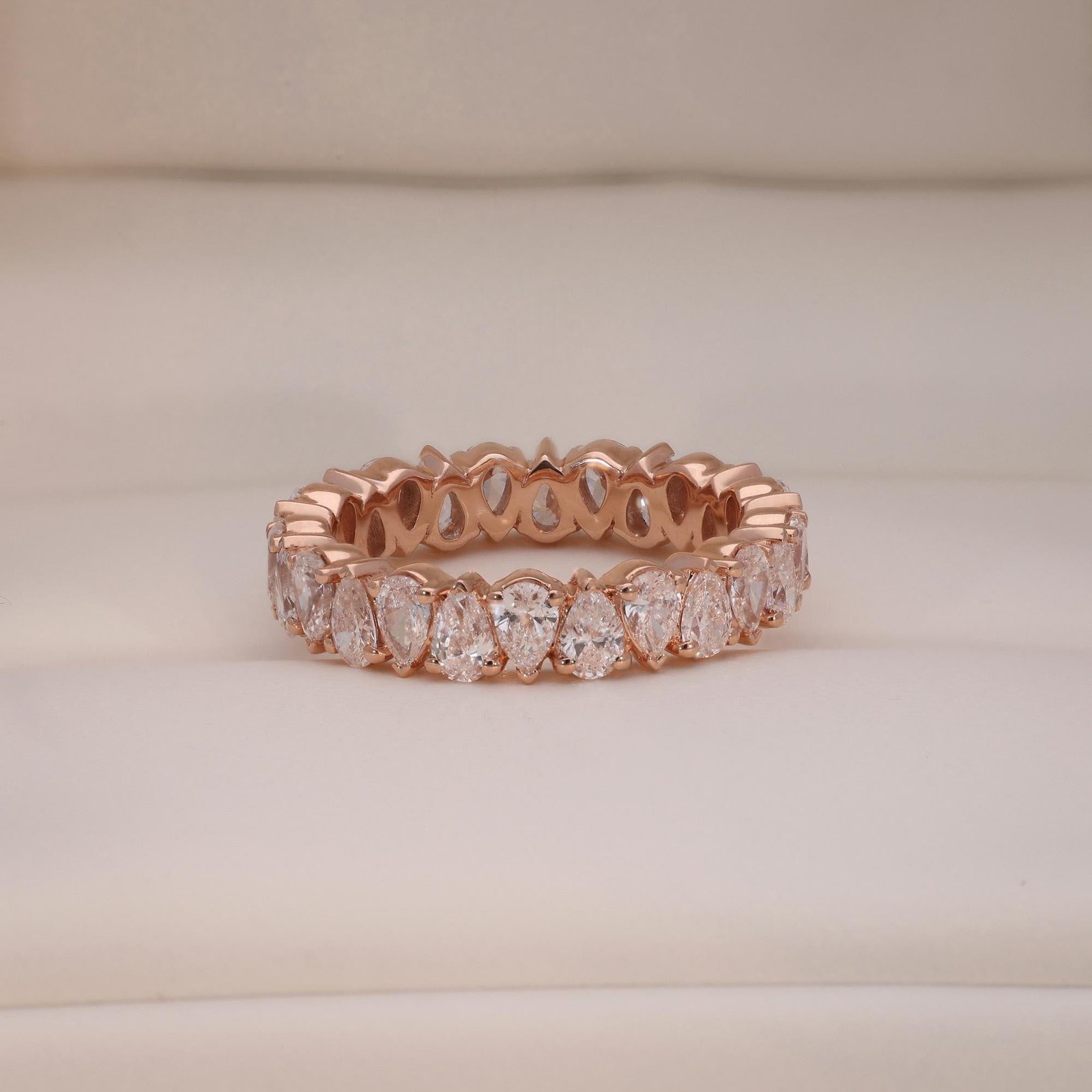 Rose Gold Pear Shape Eternity Band
