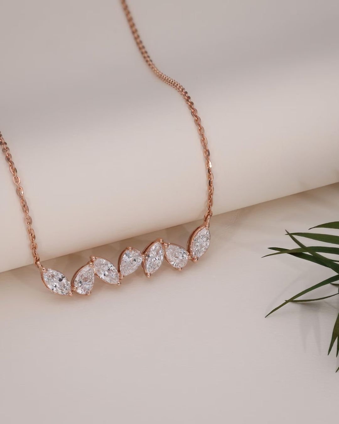 Pear & Marquise Lab Grown Diamond Cluster Necklace