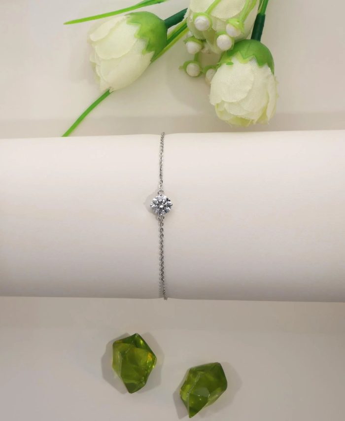 Round Solitaire Lab Grown Diamond Bracelet