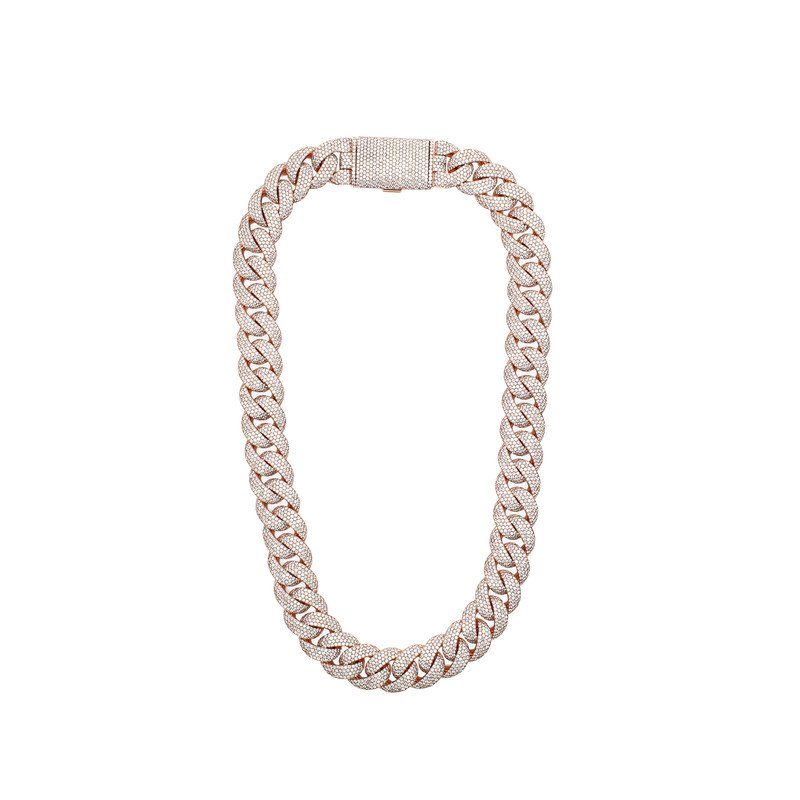 10K Rose Gold Cuban Chain Necklace – 59.53ctw