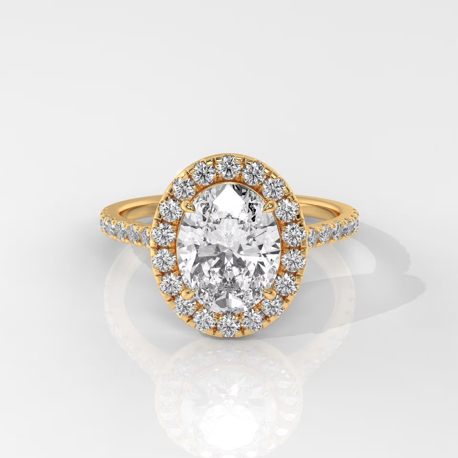 Oval Cut Halo Engagement Ring