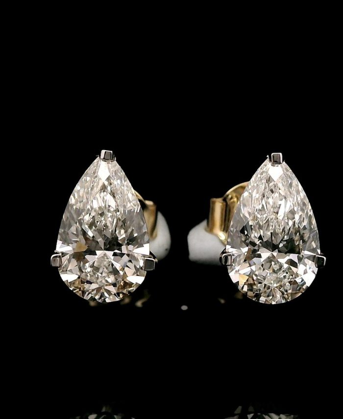 Pear Brilliant Cut Diamond Earrings