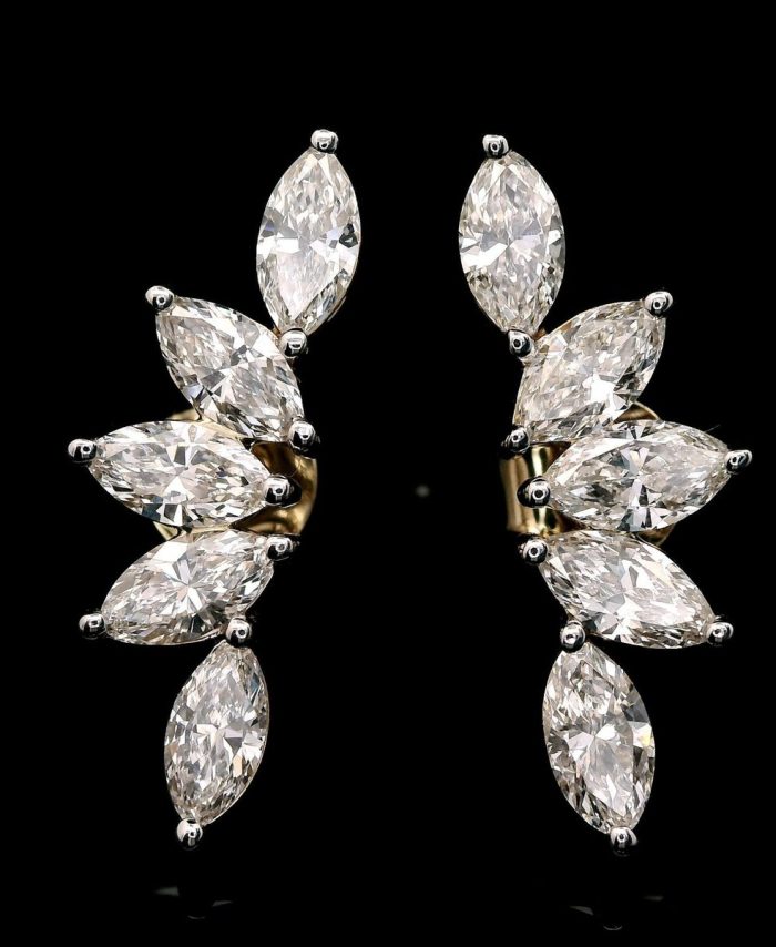 Marquise Brilliant Cut Diamond Earrings