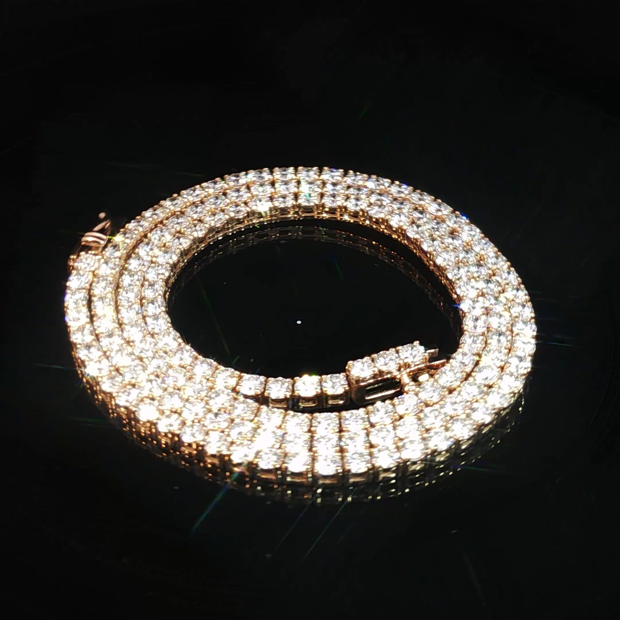 14K Rose Gold Luxury Tennis Necklace