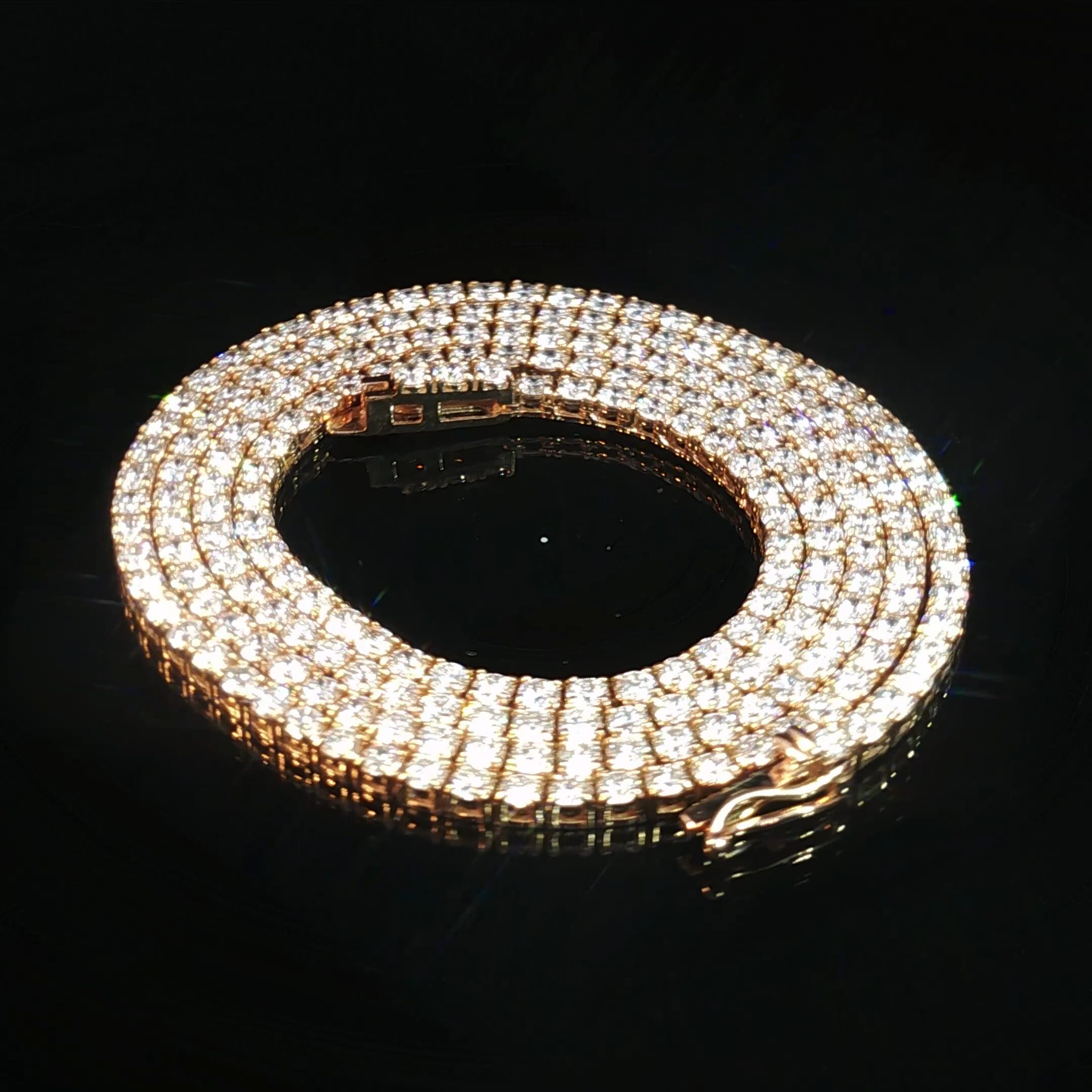 14K Rose Gold Diamond Tennis Necklace