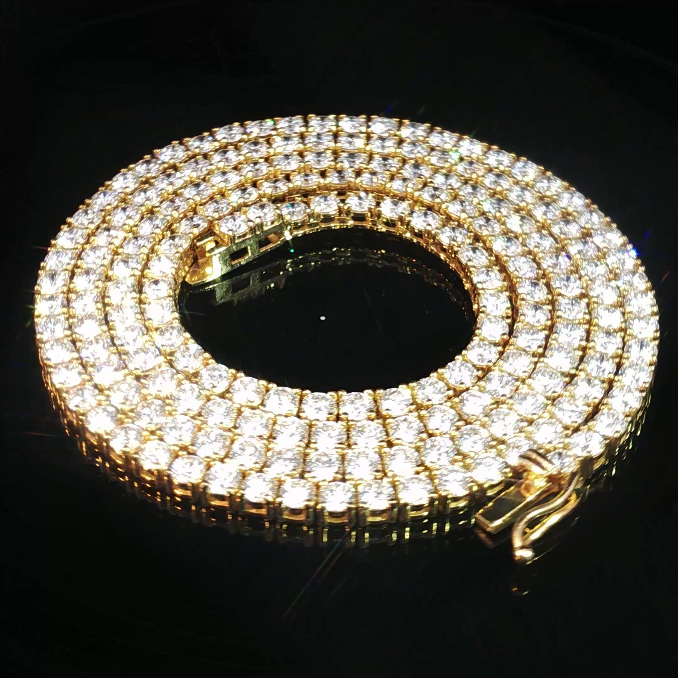 14K Round Diamond Tennis Necklace
