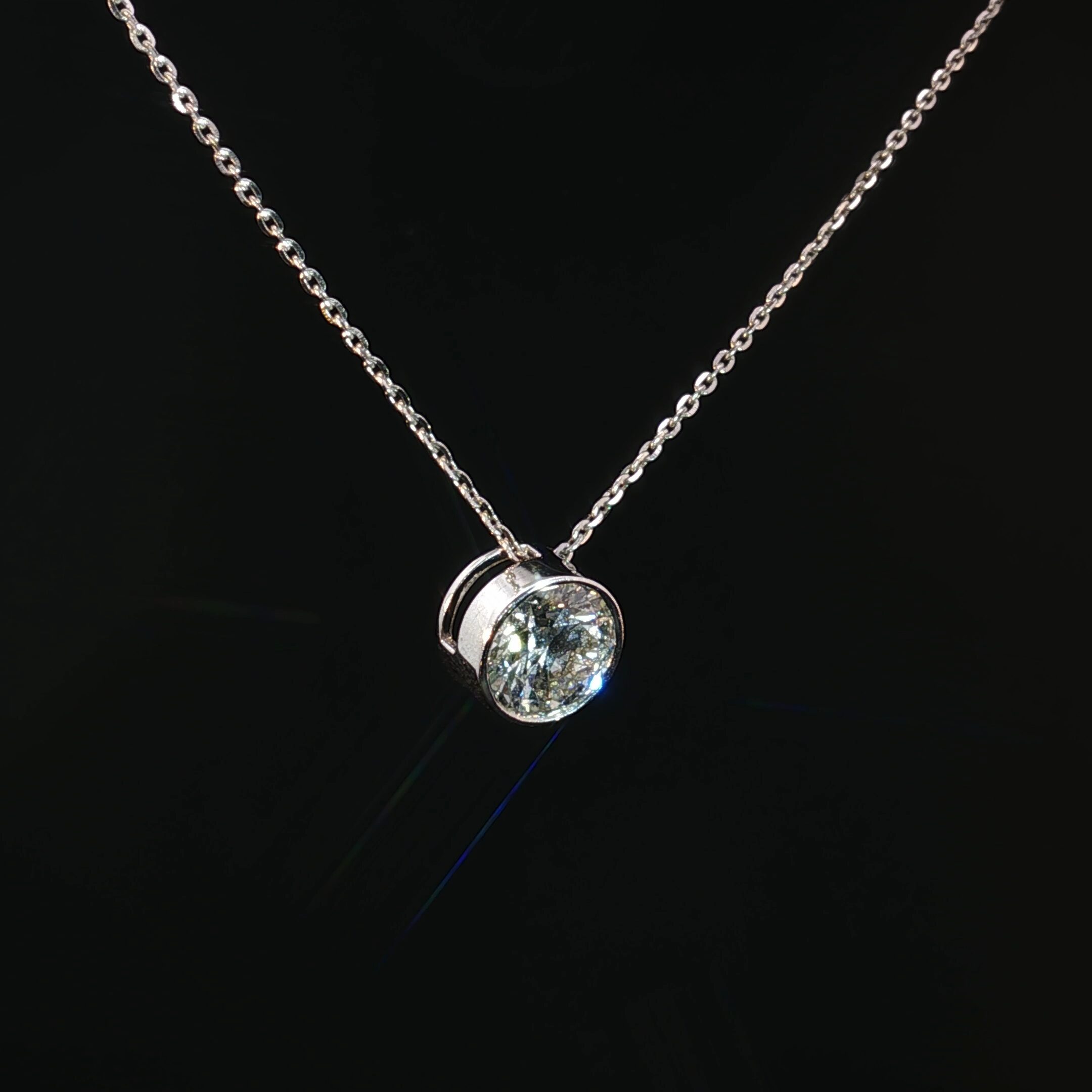 14K  Diamond Solitaire Necklace