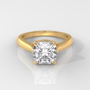 Square Cushion Cut Solitaire Engagement Ring