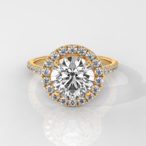 Round Halo IGI Certified Engagement Ring