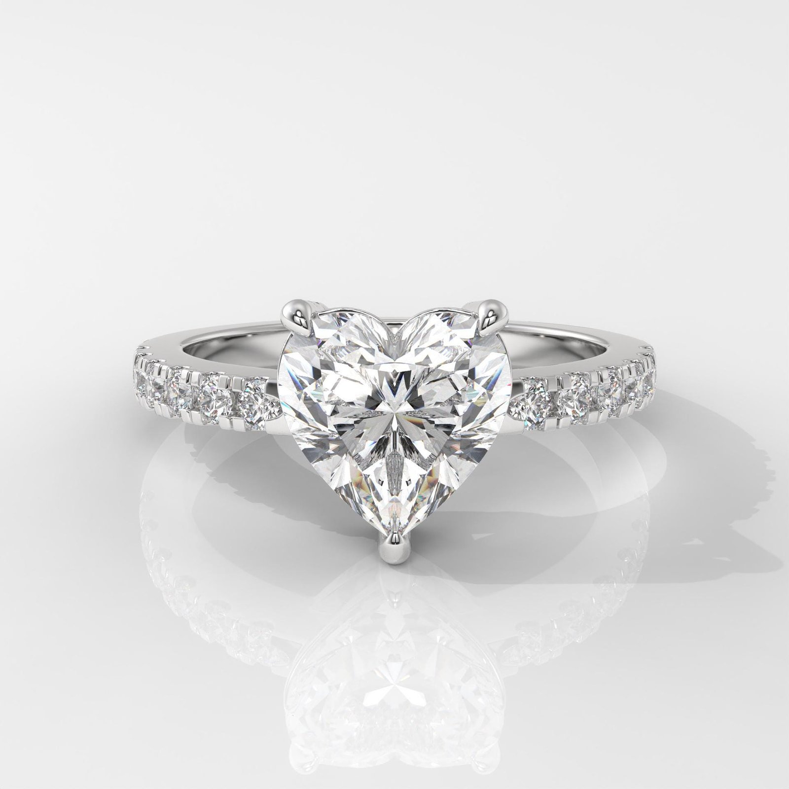 Heart Brilliant Cut Engagement Ring - Image 5
