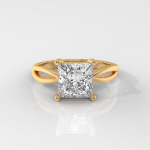 Princess Cut Engagement Ring with Infinity Band