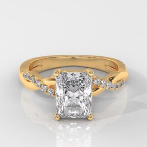 Radiant Cut Diamond Ring With Twisted Band