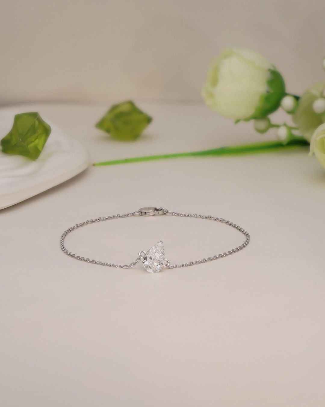 Pear Solitaire Bracelet - Image 6