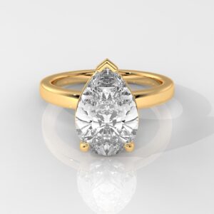 Pear-Shaped Diamond Solitaire Engagement Ring