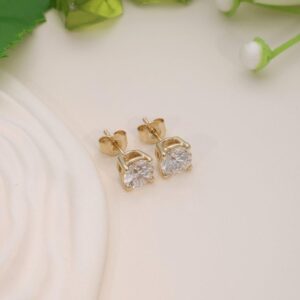 2 CT Round Lab Grown Diamond Stud Earrings
