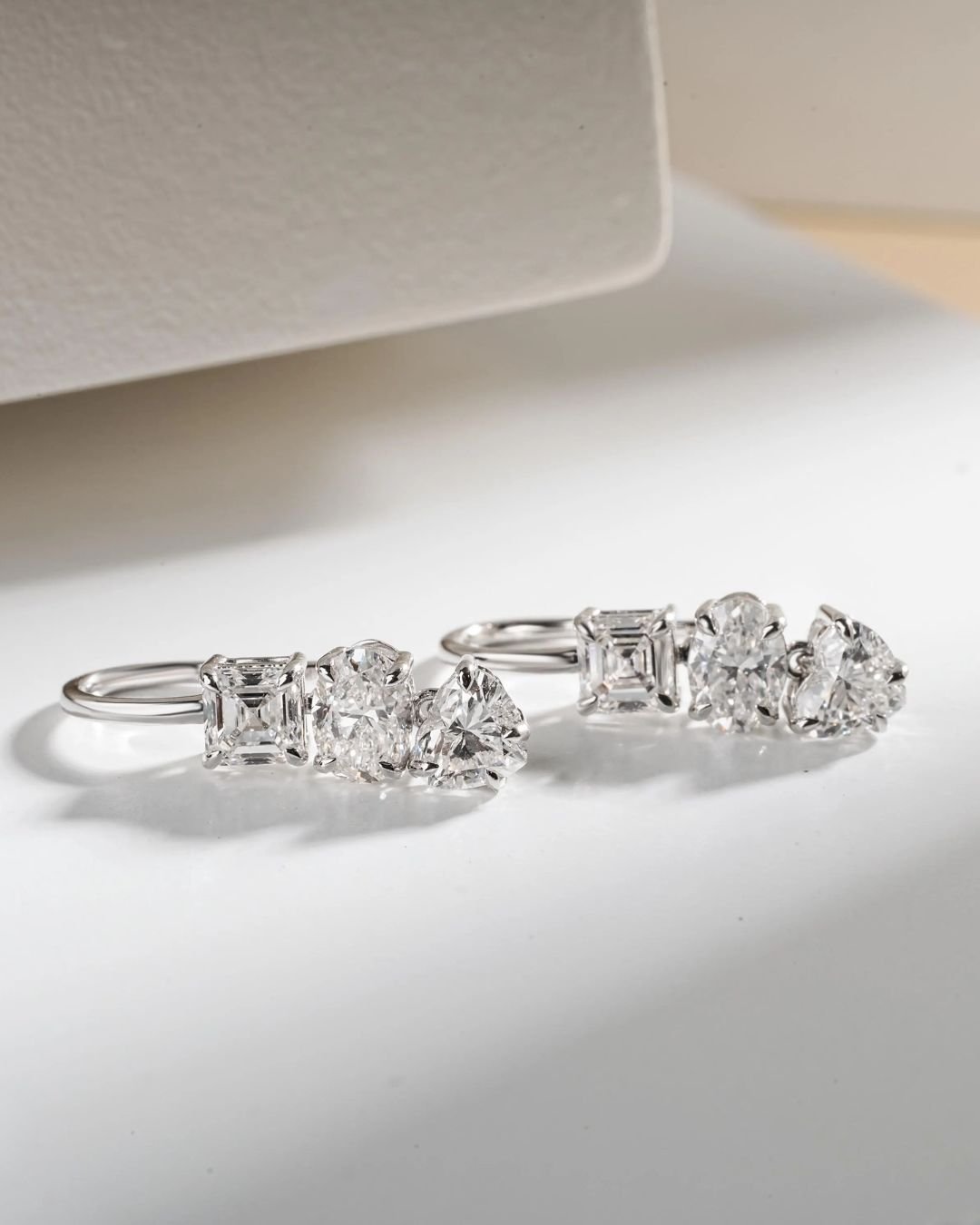 Mixed Shape Lab Grown Diamond Dangle Earrings - Image 6