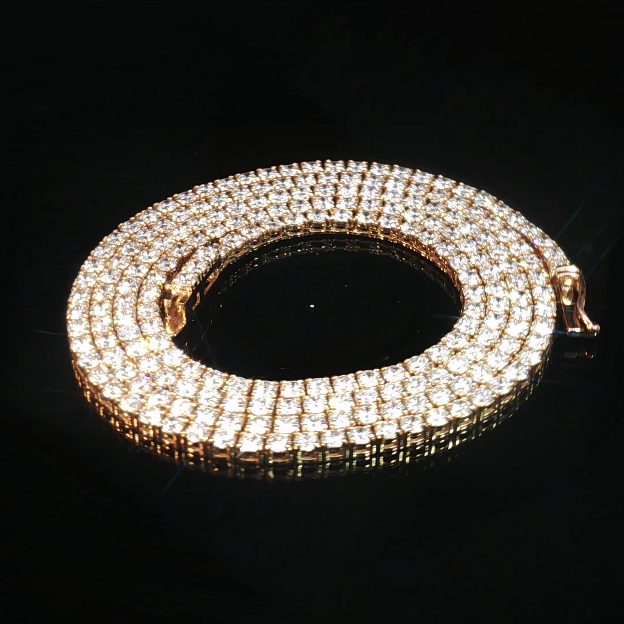 14K Rose Gold Diamond Tennis Necklace - Image 5