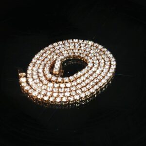 14K Rose Gold Round Tennis Necklace