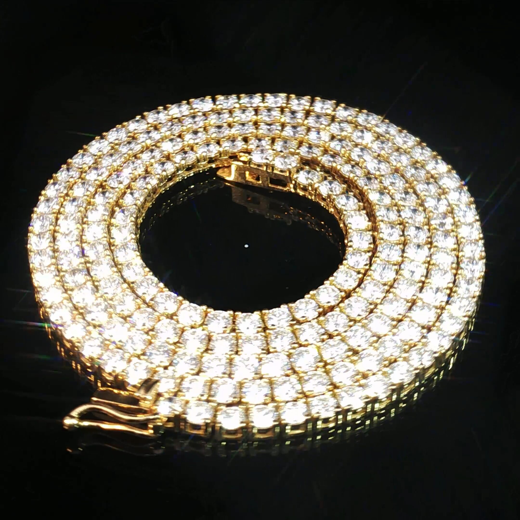 14K Round Diamond Tennis Necklace - Image 4