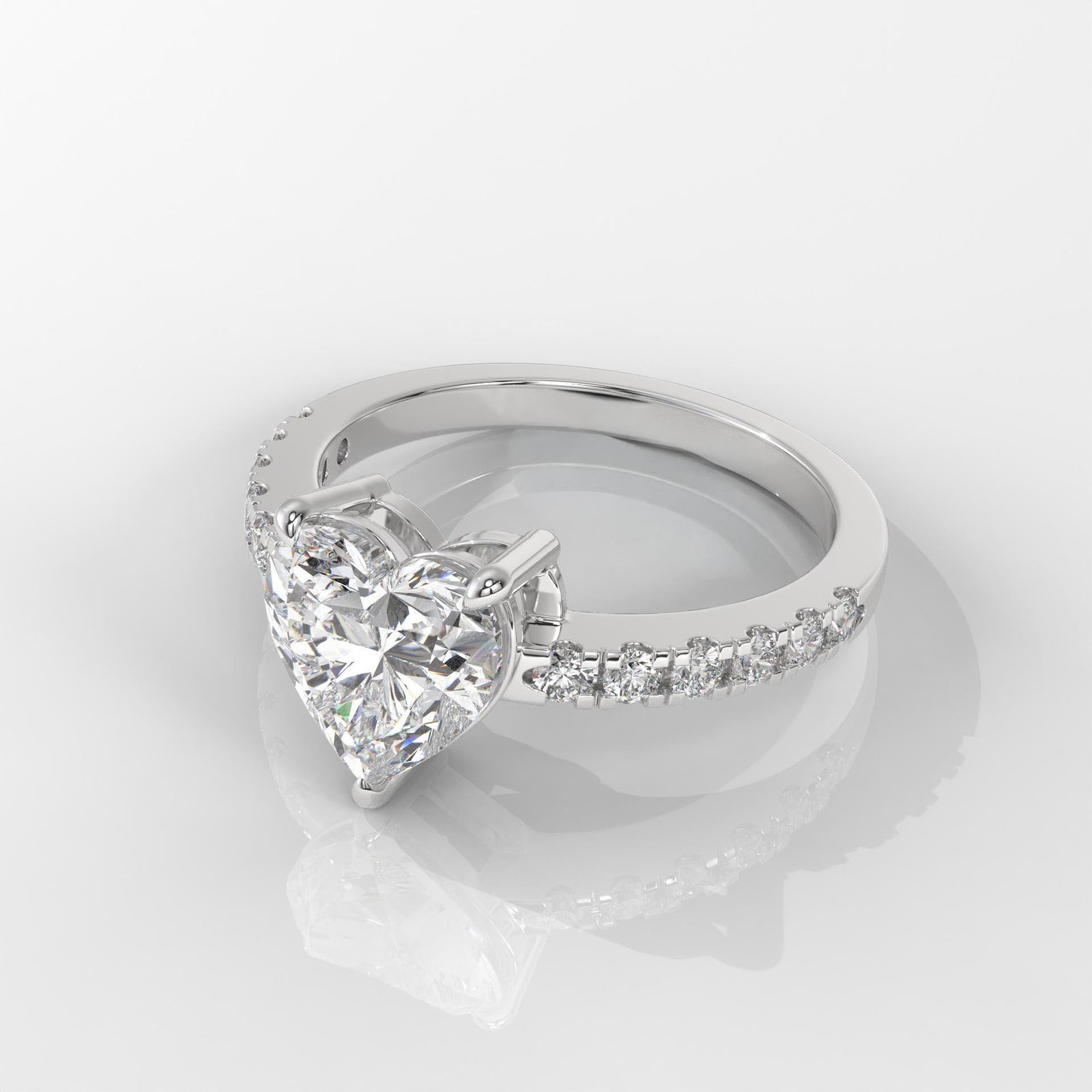 Heart Brilliant Cut Engagement Ring - Image 6