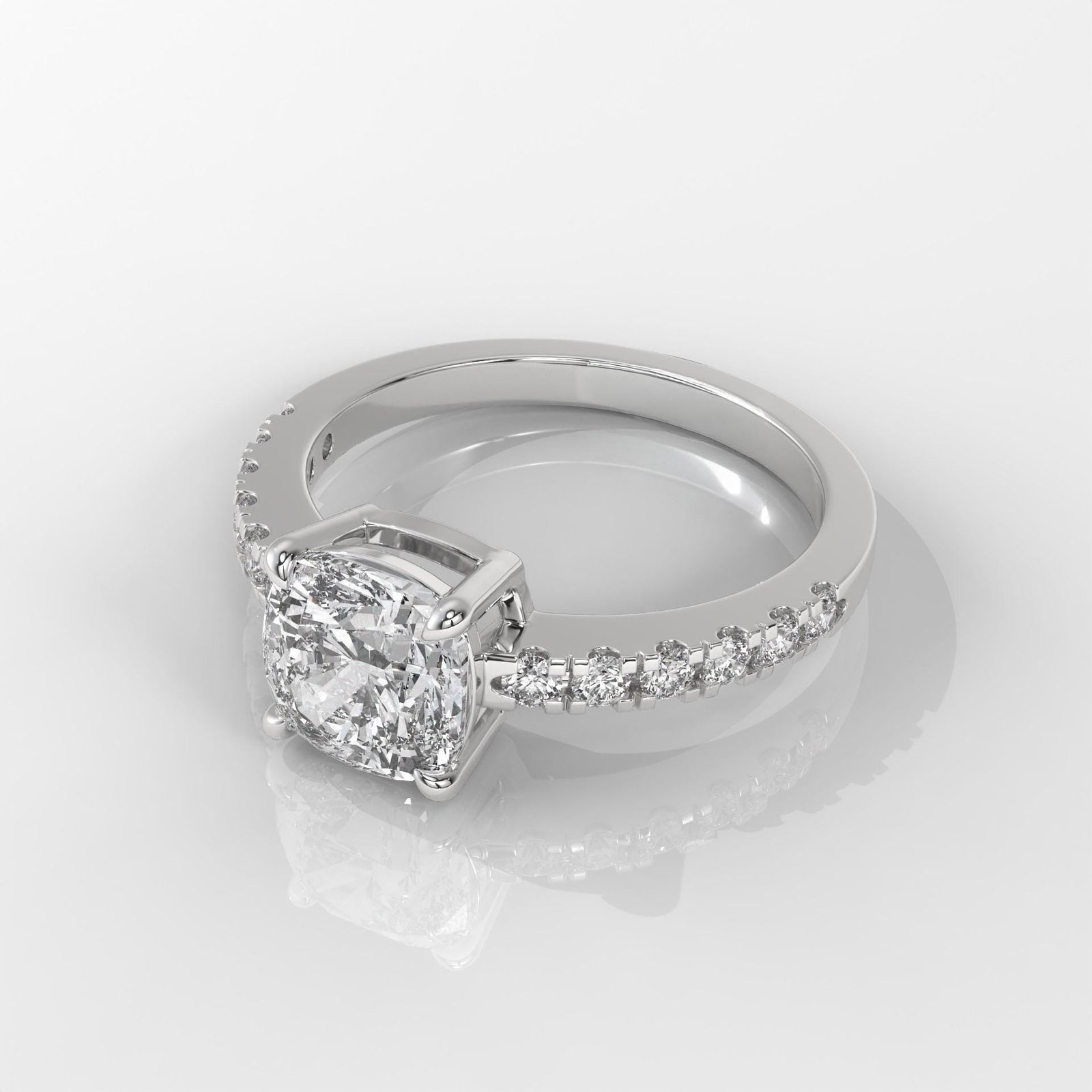Square Cushion Cut Engagement Ring - Image 5