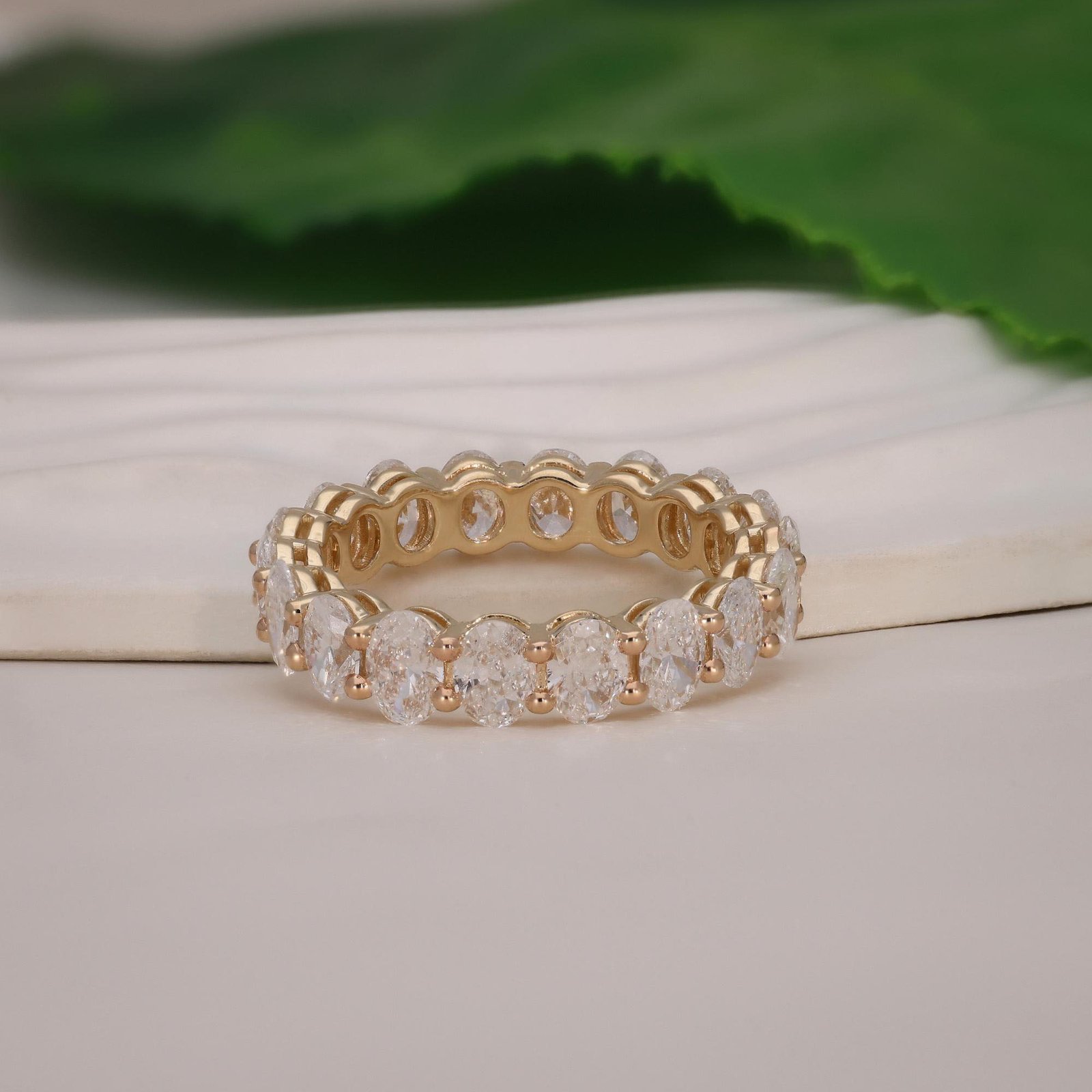 Yellow Gold Oval Shape Eternity Band - Image 2