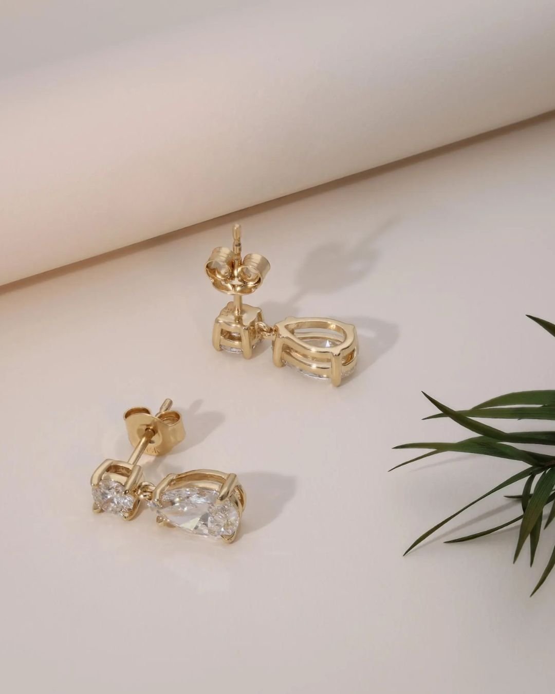 Oval & Round Dangle Stud Earrings - Image 3