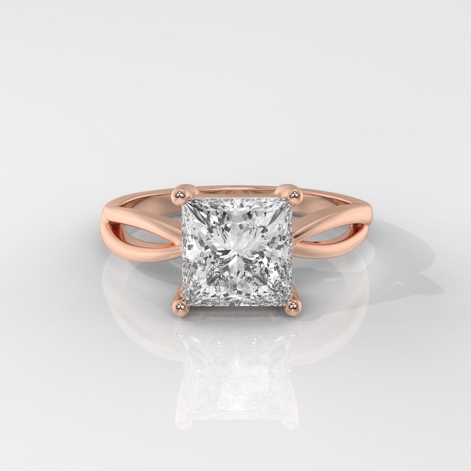 Princess Cut Engagement Ring with Infinity Band - Image 9