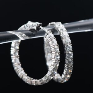 Round Brilliant Diamond Hoop Earrings