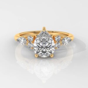 Pear Cut Diamond Engagement Ring With Side Stones
