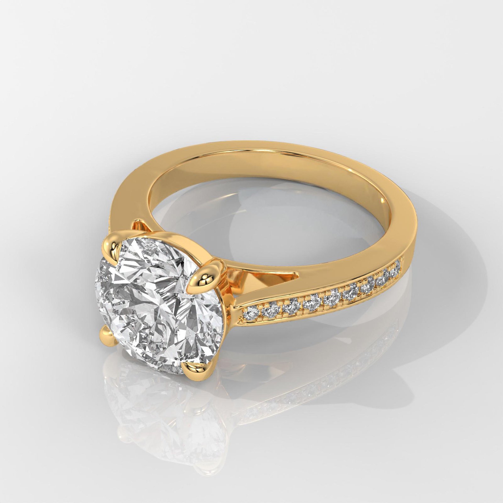 Round Brilliant Engagement Ring with Halo Setting - Image 2