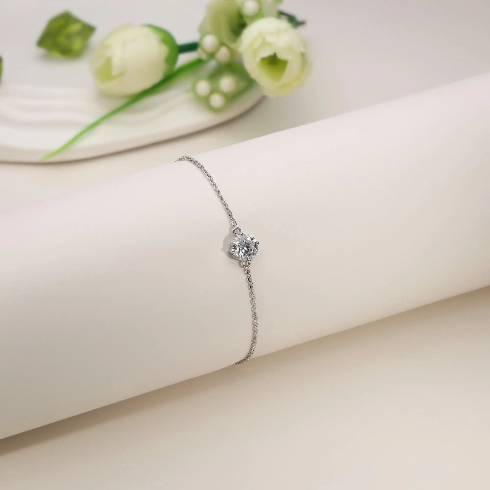 Round Solitaire Lab Grown Diamond Bracelet - Image 3
