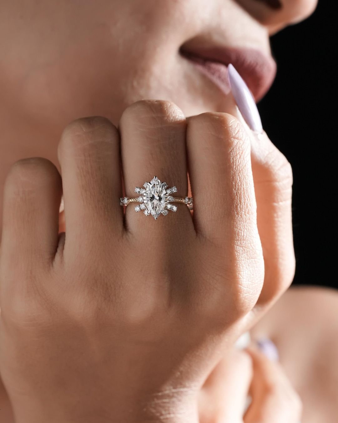 Marquise Lab Grown Diamond Engagement Ring - Image 3