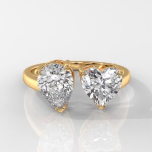 Pear & Heart Cut Toi Et Moi Ring