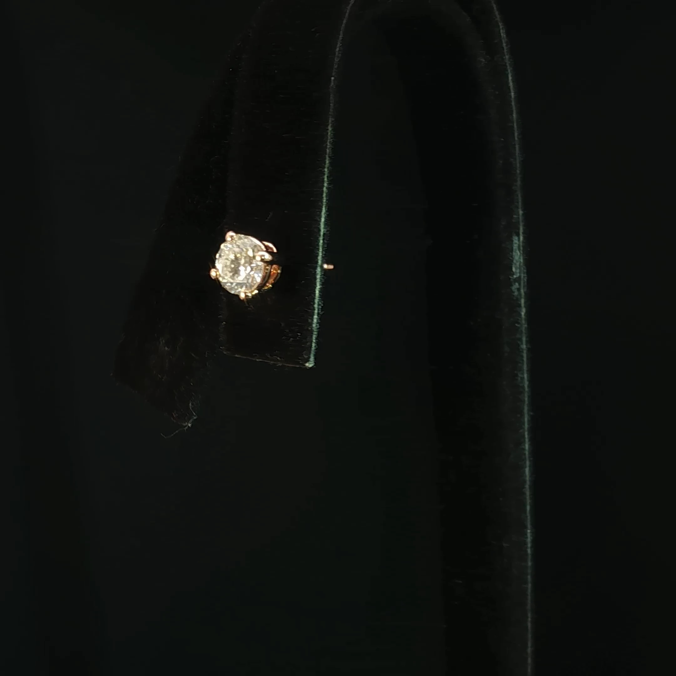 Men’s Round Solitaire Lab Grown Diamond Single Stud with1.10 CTW - Image 3