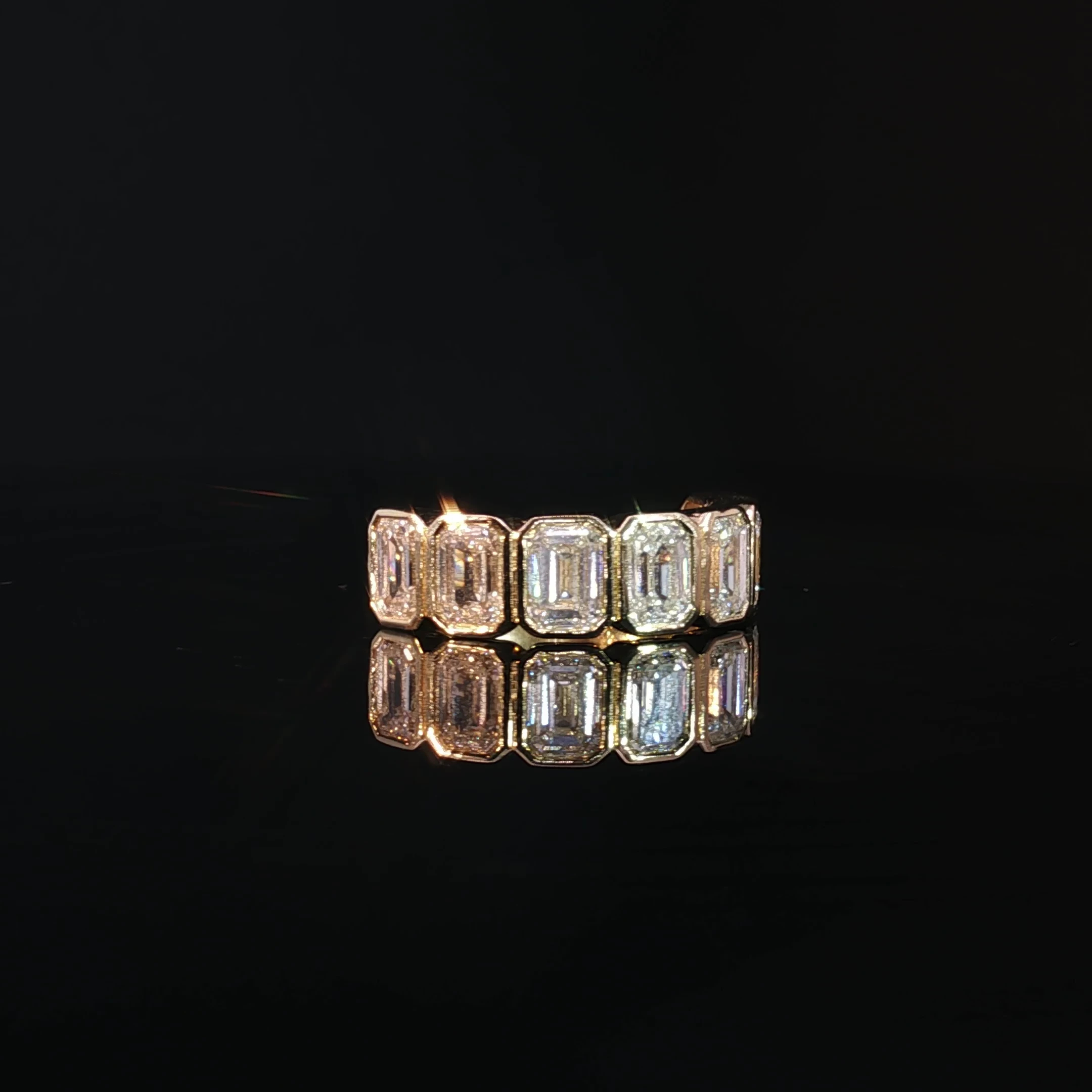 Half Bezel Emerald Cut Eternity Band with 3.60 CTW