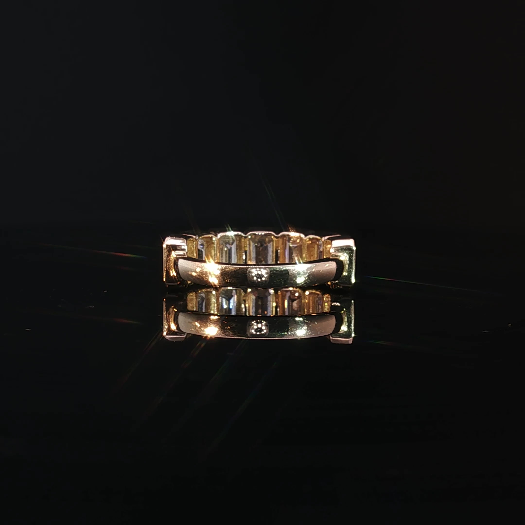 Half Bezel Emerald Cut Eternity Band with 3.60 CTW - Image 2